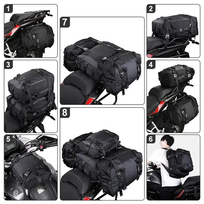 Rhinowalk Moto Siège Arrière Sac 10L Ou 20L Ou 30L Selle Étanche Côté Sac Bagages Pack Multifonction