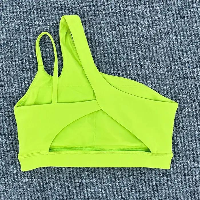 Soutien-gorge de sport Push Up pour femmes, bretelles obliques, antichoc, Yoga, haut court, course à