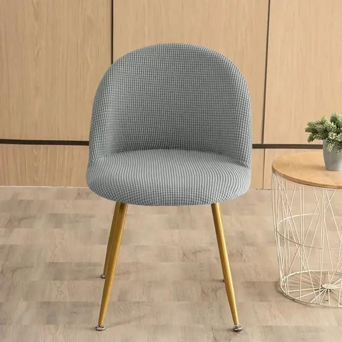 Housse de chaise incurvée en polaire à dossier court, housse de protection tout-en-un pour chaise de