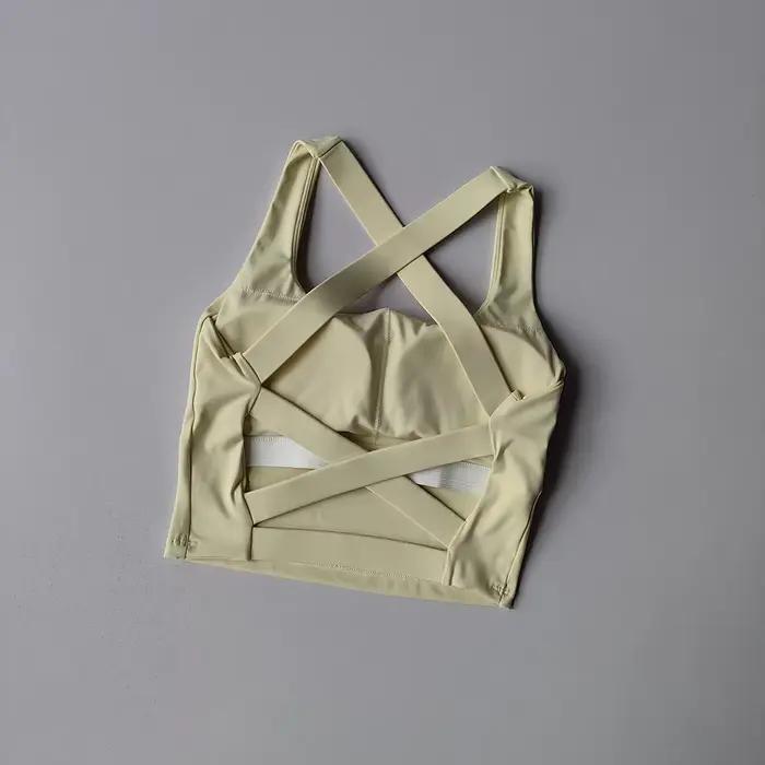Femmes sangle croisée soutien-gorge de Sport sans couture haute Lmpact soutien-gorge de Sport Sexy Y