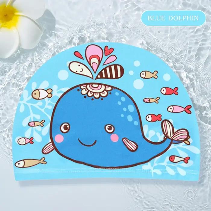 Chapeaux de natation enfant garçon et fille - Modèles dessin animé mignon tissu confortable pour plage et piscine - Accessoire plage