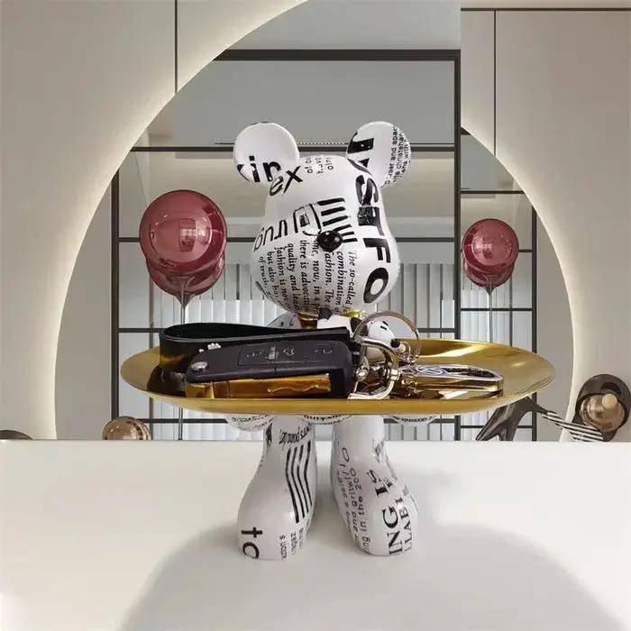 Figurine d'ornement d'ours Graffiti 21cm, décoration de maison, Statue d'animal, étagère de rangemen