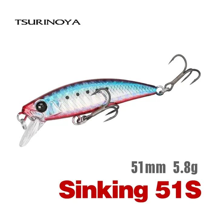 TSURINOYA intrus 51S coulant vairon ruisseau leurre de pêche 51mm 5.8g appât dur artificiel pour truite Ajing Jerkbait r