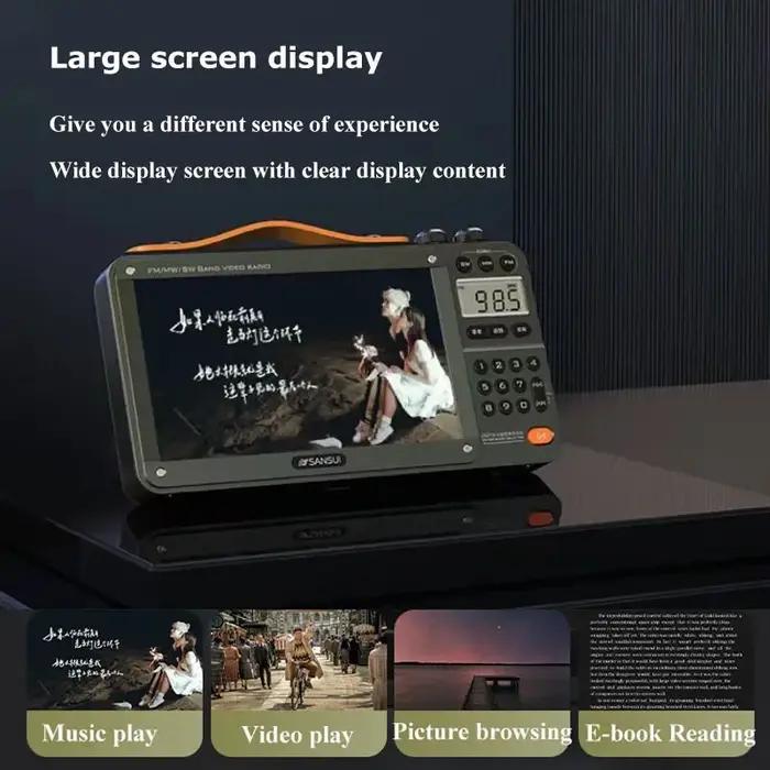 Sansui F51/F50 rétro Radio 7.0 pouces écran vidéo lecteur de musique sans fil Bluetooth haut-parleur