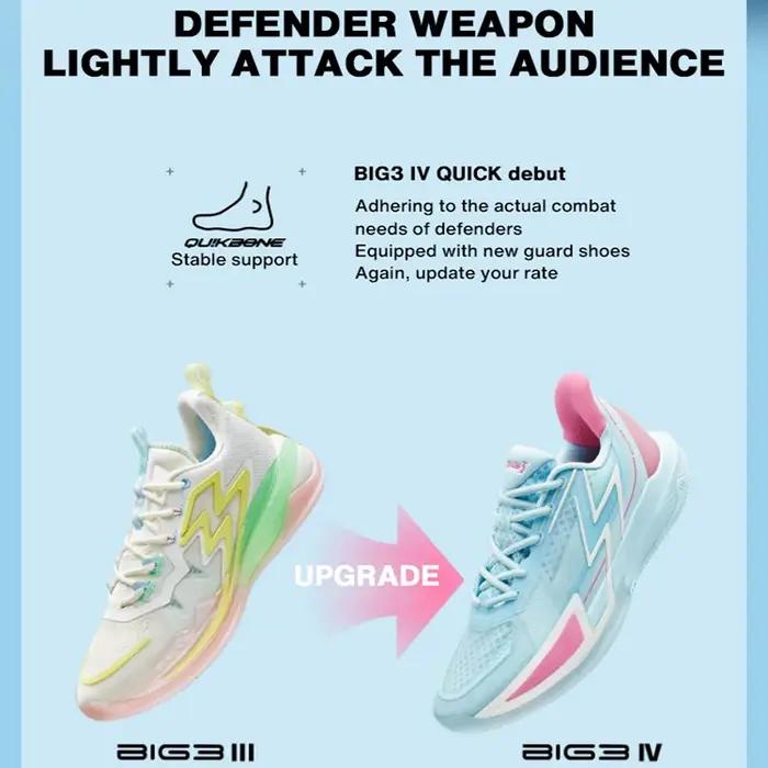 361 degrés BIG3 4.0 rapide basket-ball pour hommes chaussures de sport résistant à l'usure antidérap