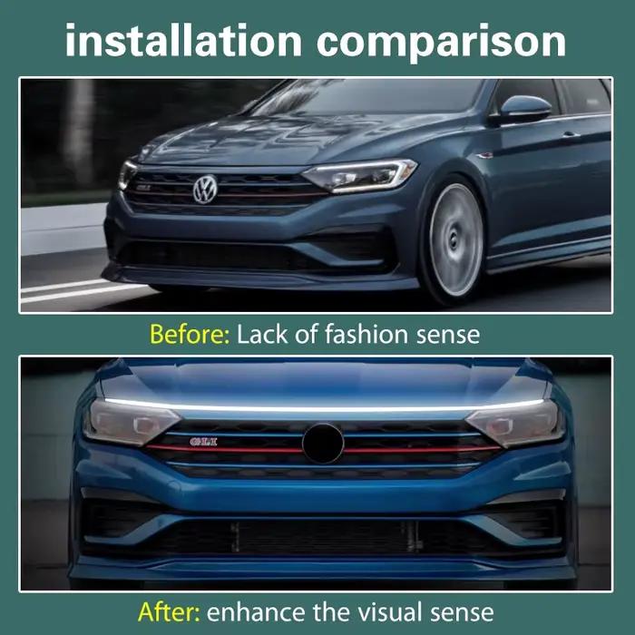 Feu de voiture étanche DRL avec balayage de démarrage, phare antibrouillard 12V pour Volkswagen VW T