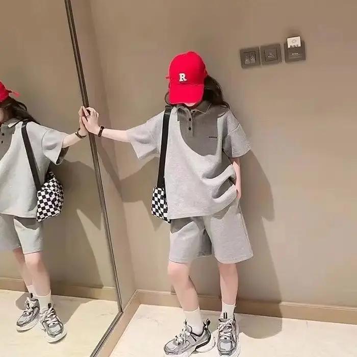 Ensemble T-shirt et pantalon à manches courtes pour filles, vêtements de sport décontractés, olympiq