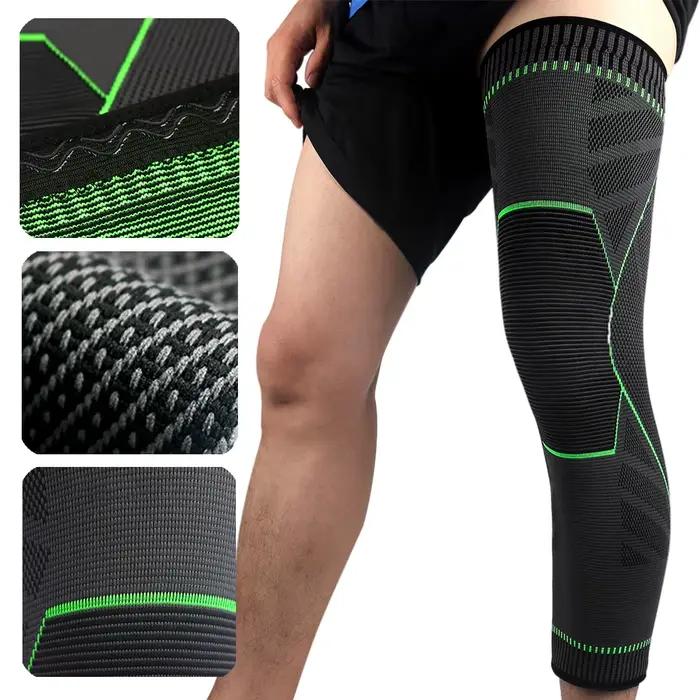 Manchons de Compression de jambe complète, 1 paire, genouillères, protection de soutien pour l'halté