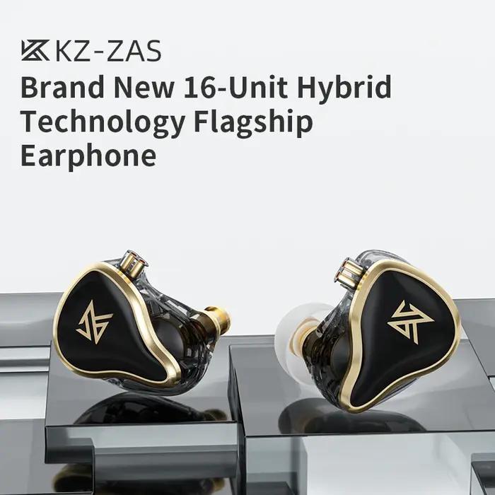 KZ ZAS-Écouteurs filaires à technologie hybride, intra-auriculaires, HIFI, réduction du bruit, bouch