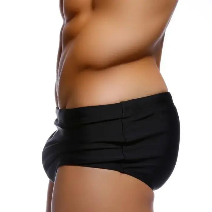Maillot de bain homme boxer noir brésilien - Slip de plage sexy sportif uni sous-vêtements