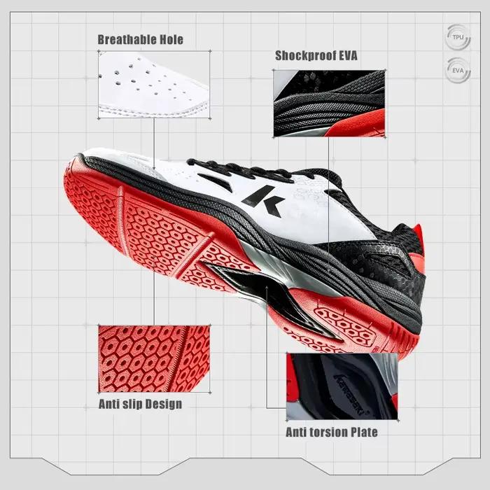 Kawasaki flambant neuf chaussures de Badminton hommes Tennis Anti-twish conception respirant chaussu
