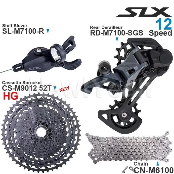 SHIMANO SLX M7100 1x12 groupe de vitesses avec levier de vitesse dérailleur arrière CN-M6100 chaîne