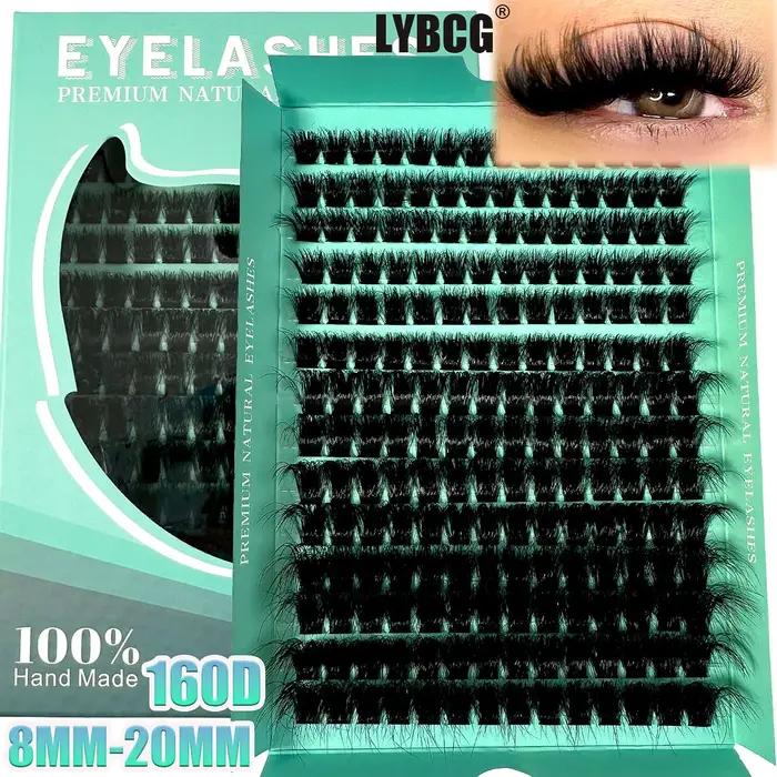 160D 8-20mm 5D moelleux épais doux individuel bricolage grappes Extension de cils D Curl 280 pièces