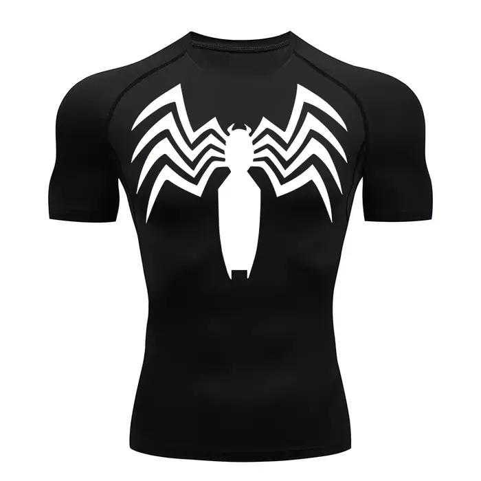 Chemise compression homme imprimé araignée - T-shirt sport séchage rapide anti-irritation été