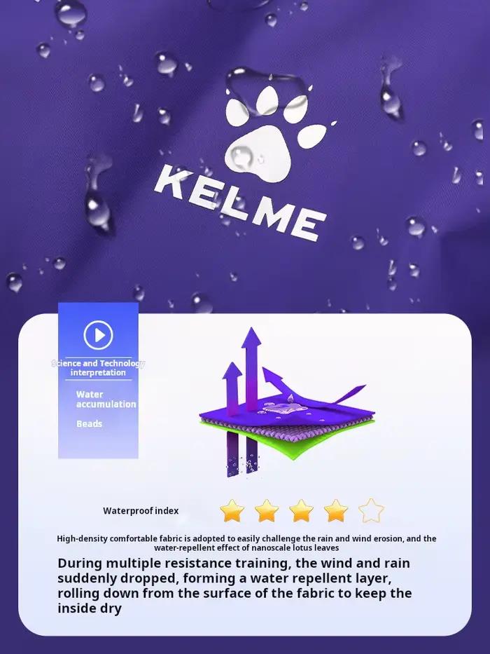 Kelme-Veste de sport à capuche pour homme et femme, coupe-vent, imperméable, football, entraînement