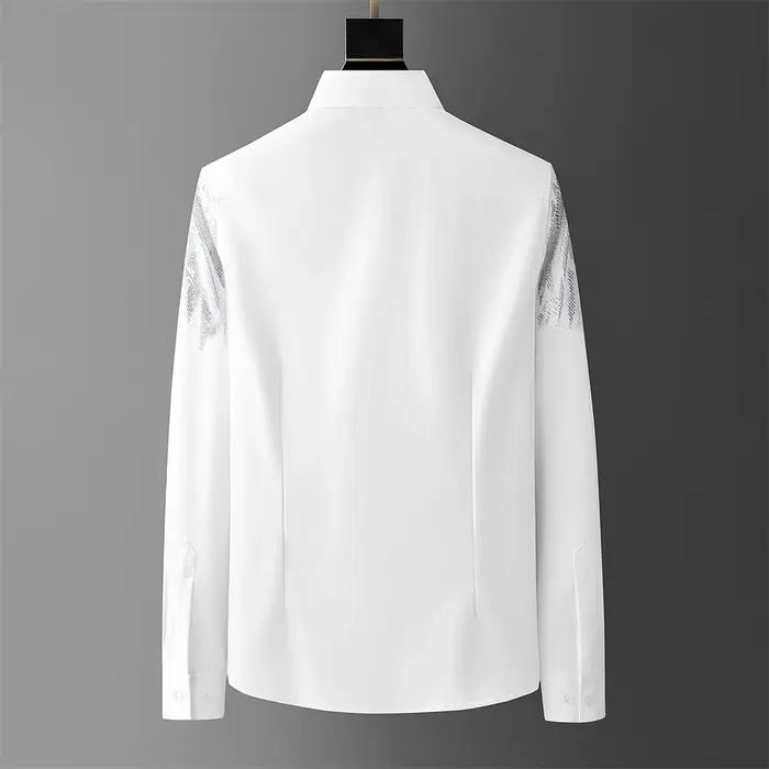 Chemise de luxe à manches longues pour hommes, avec strass, chemises décontractées, pour Banquet, fê