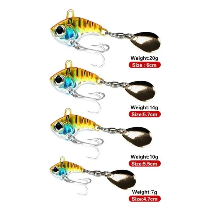 Leurre de pêche rotatif en métal VIB avec vibration, appât dur pour la truite, 7/10/20g, 1 pièce