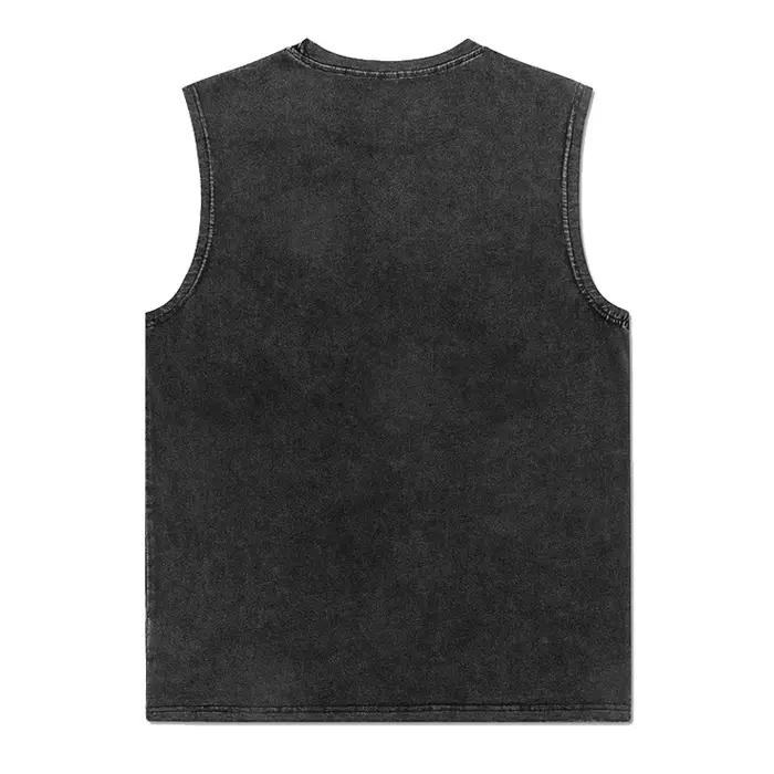 Débardeur Vintage en coton délavé à l'acide pour hommes et femmes, gilet de sport, d'entraînement, d