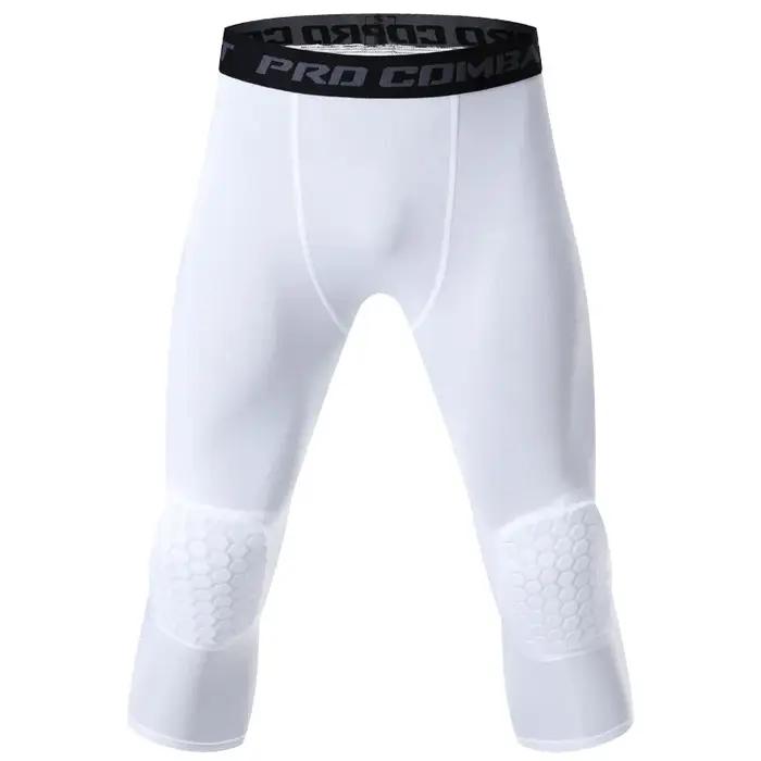 Genouillères nid d'abeille hommes protection basket - Leggings compression 3/4 anti-collision sport