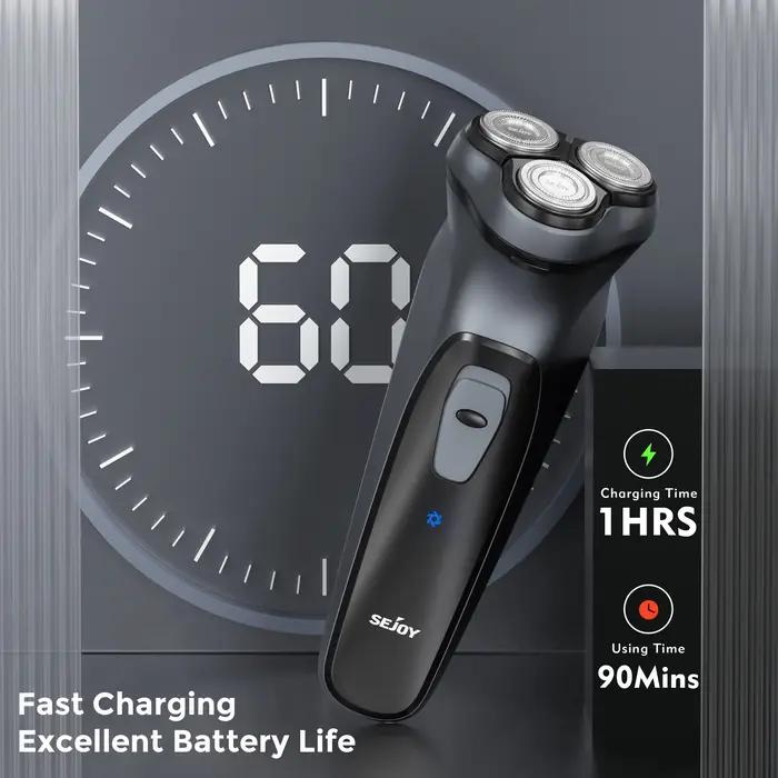 Rasoir électrique Sejoy BLASTO1 pour hommes, rasoir électrique rechargeable, tête flottante triple,