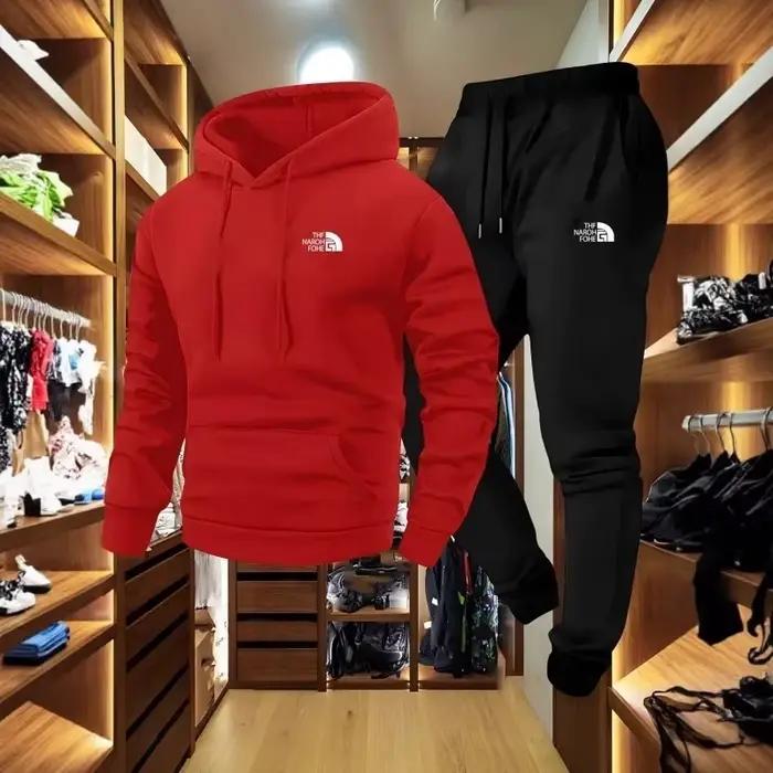 Ensemble décontracté deux pièces pour homme, automne et hiver, sweat-shirt à capuche et pantalon ave