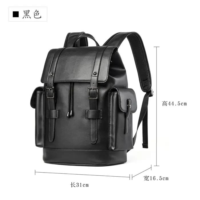 MOYYI – sac à dos en cuir PVC pour hommes, grande capacité, étanche, Durable, pour ordinateur portab