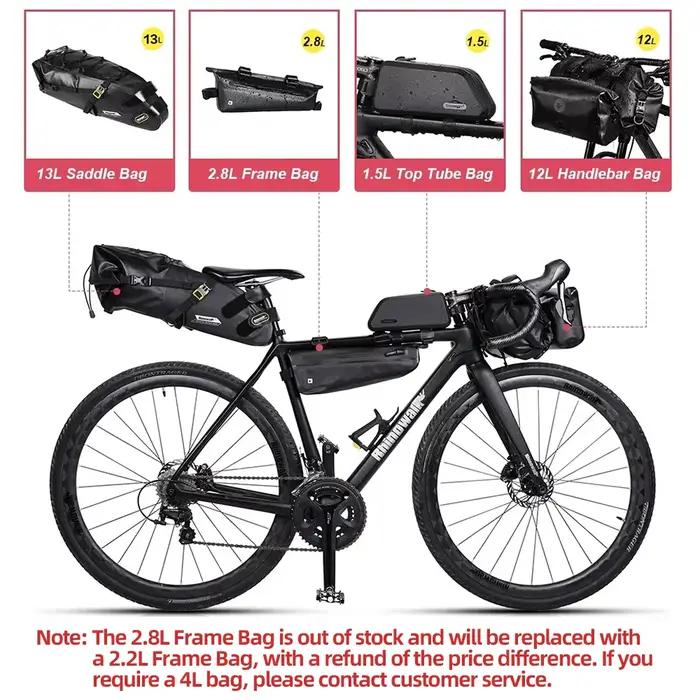 Bal inowalk-Ensemble de sacoches de vélo étanches, sac de guidon, sacoche de dégager, siège de vélo,