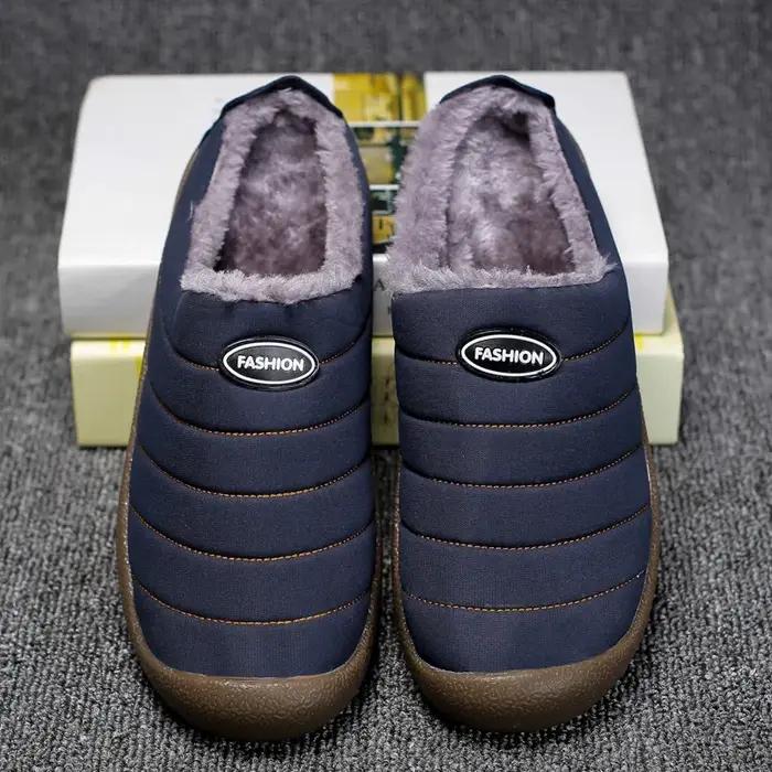 Vadrouille en coton chaud d'hiver pour hommes avec semelle souple et bottes d'hiver en coton épais,