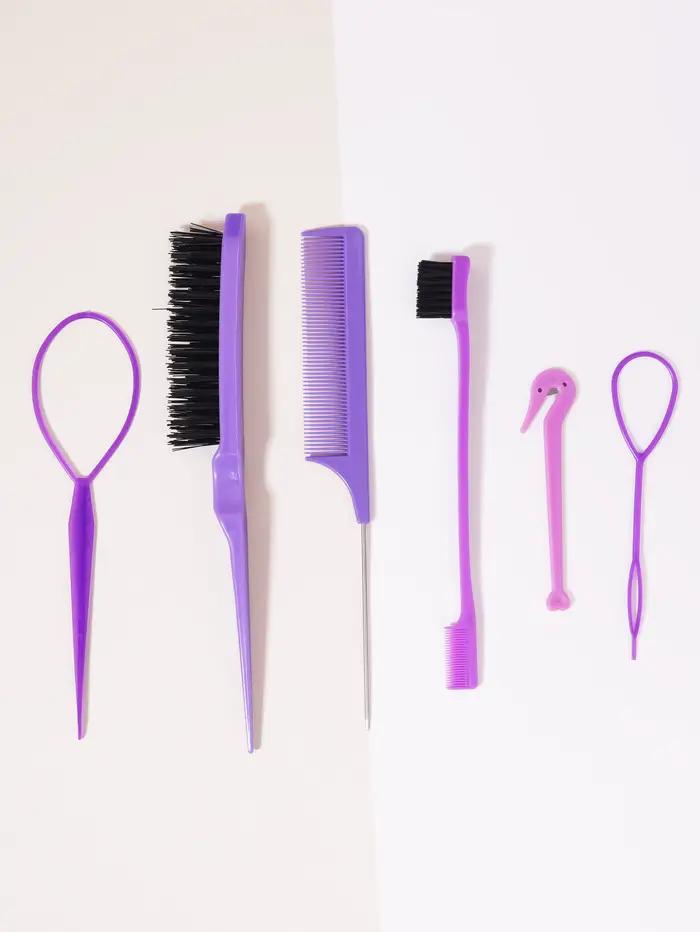 Ensemble de Peignes de Coiffure, Brosse à Queue Jolie tue, Outil de Tissage, Anneau, Coupe-artificie