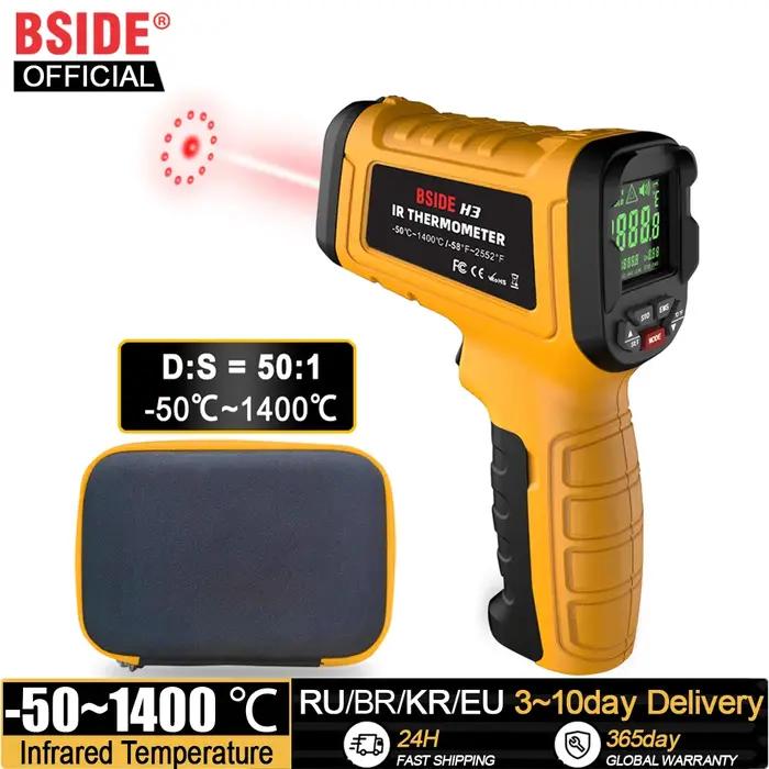 BSIDE -50 ~ 1400C thermomètre infrarouge professionnel 50:1 numérique IR-LCD compteur de température