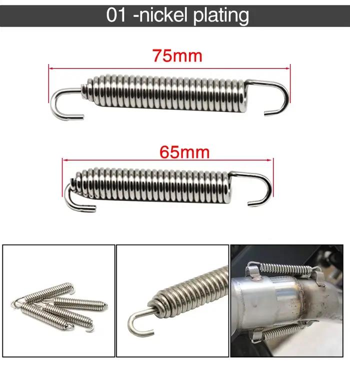 ZSDTRP 2 pièces 75mm moto en acier inoxydable tuyau d'échappement silencieux ressorts 75mm