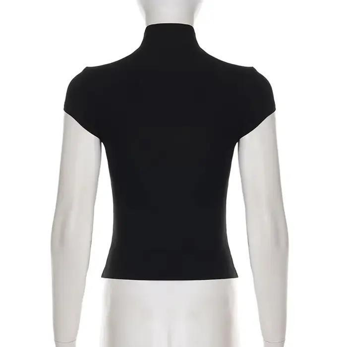 Haut féminin rétro américain style Y2K, design Spice Girl, boutonné, slim, sexy, original, couleur u