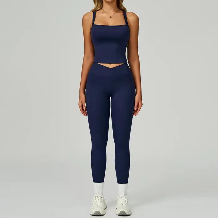 Tenues de Yoga pour femmes, survêtement, ensemble de Yoga, 2 pièces, vêtements d'entraînement pour f