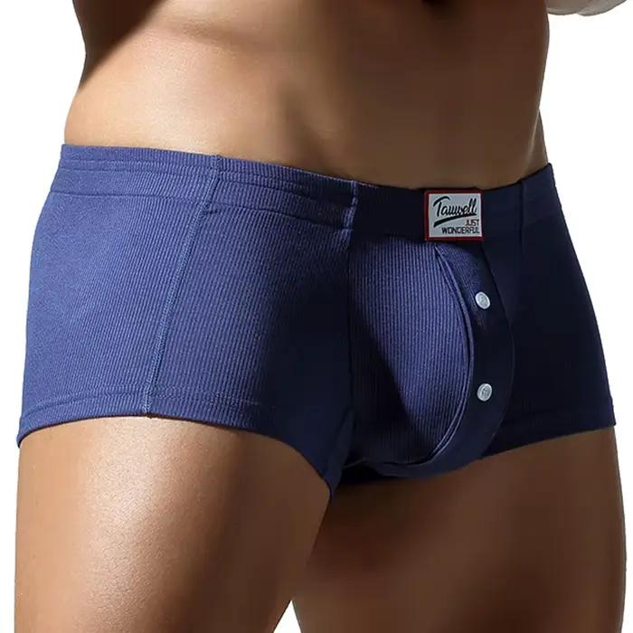 Sous-vêtements plats pour hommes, en coton synthétique, haute élasticité, surélevés, décoration de b