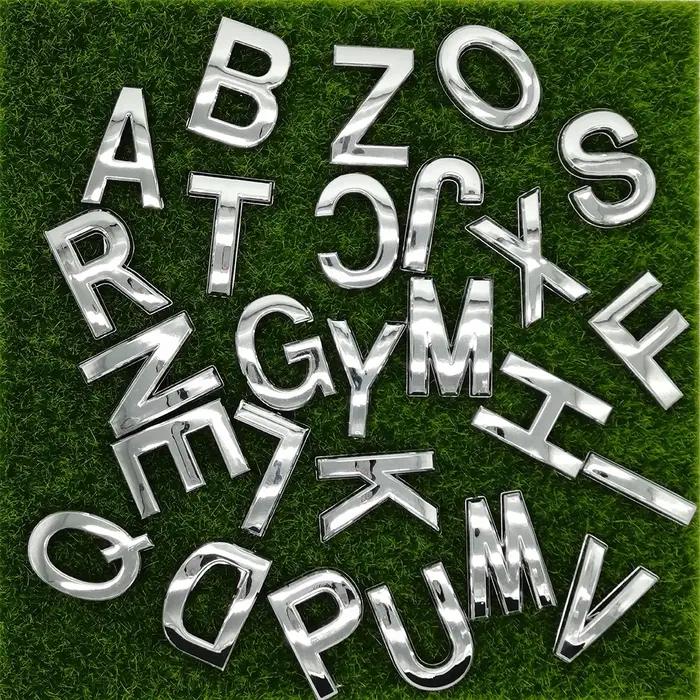 Autocollants de lettres de l'alphabet 3D, 5cm, pour appartement, hôtel, maison, plaque de porte, arm