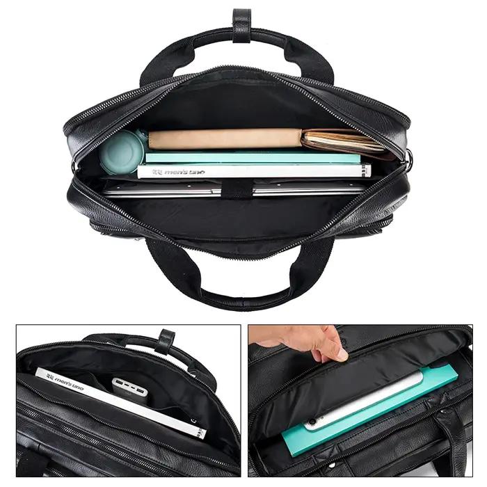 Porte-documents de luxe vintage en cuir véritable pour homme, coque rigide, 16 pouces, sac d'ordinat