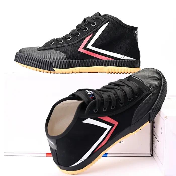 Chaussures KungFu Dafu noires et blanches - Version améliorée - Parkour et arts martiaux