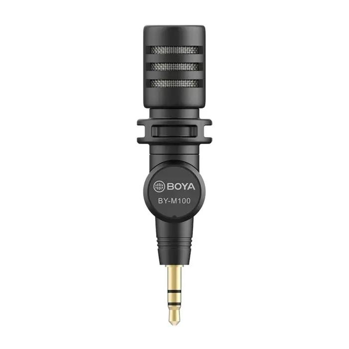 BOYA – Microphone Miniature enfichable BY-M100 3.5mm TRS, pour appareil photo reflex numérique Nikon