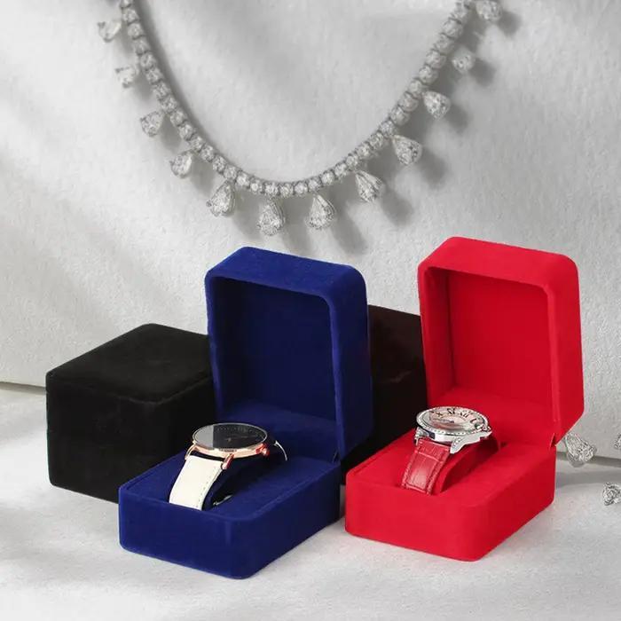 Boîte en velours à coins ronds pour montre connectée protection rangement accessoire bijou coffret d'emballage affaires occasions spéciales cadeau élégant