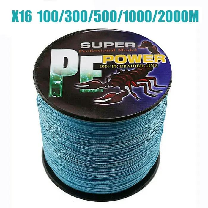DORISEA 16 brins 100M - 2000M noyau creux 100% PE ligne de pêche tressée extrême 20LBs-500LBs ligne
