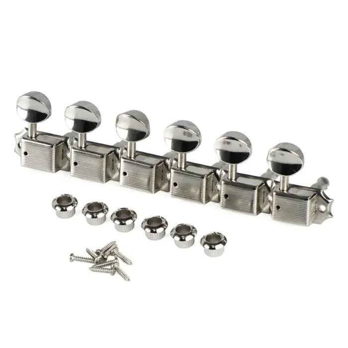 FLEOR – ensemble de têtes de guitare électrique Vintage 6 en ligne, Nickel argent, accordeurs, touch
