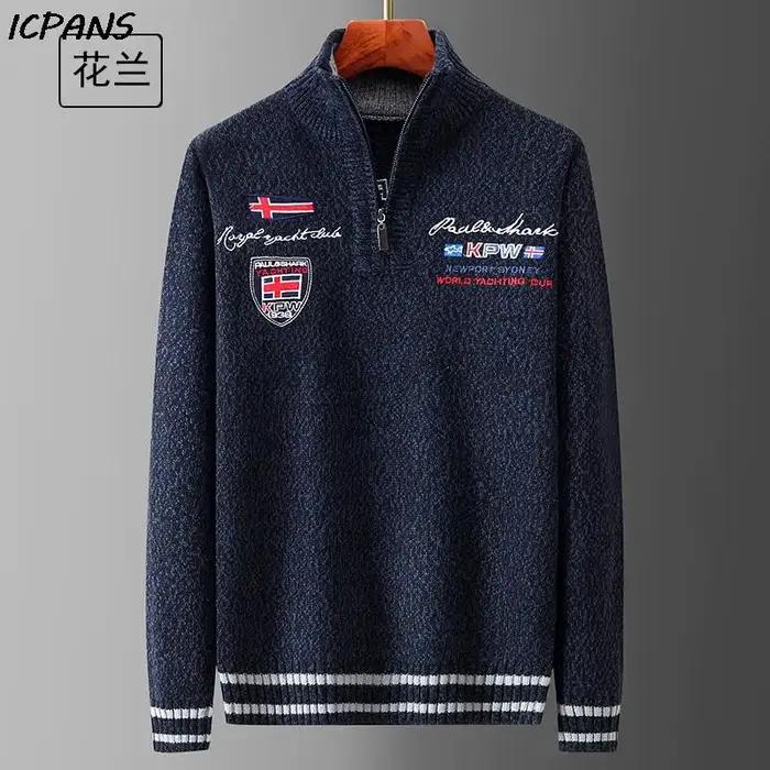 Pull blanc homme tricots requin vêtements coton laine pulls pull manteaux Jacquard noël tricoté demi