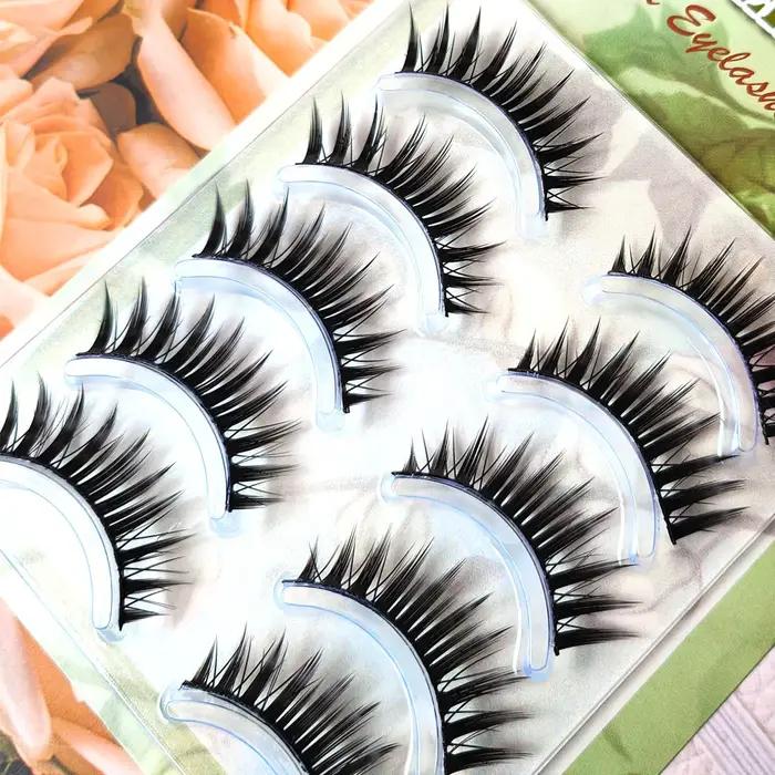 5 paires de faux cils de maquillage épais Fasle cils longs naturels épais Extension de cils usage qu