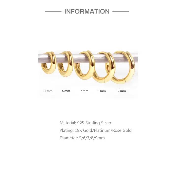 Aide – petites boucles d'oreilles créoles en argent Sterling 925, or Rose, pour femmes et filles, ca