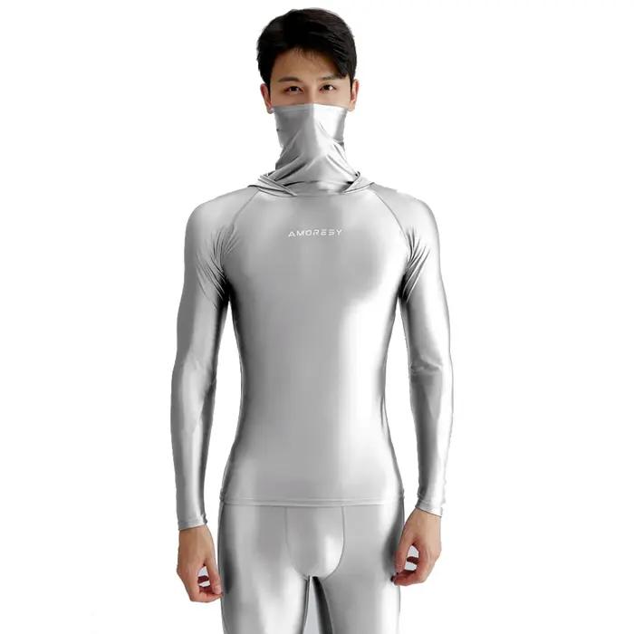 AMORESY Hyperion-Économie de course à capuche multifonctionnels, col haut, crème solaire, t-shirts c