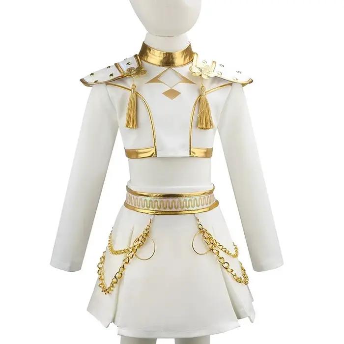Ensemble de vêtements pour filles Hunters Pop Cosplay Singers, décoration en chaîne métallique vérit