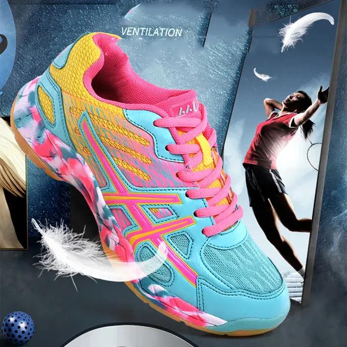 LEFUS-Chaussures de badminton professionnelles coordonnantes pour hommes, chaussures de sport respir