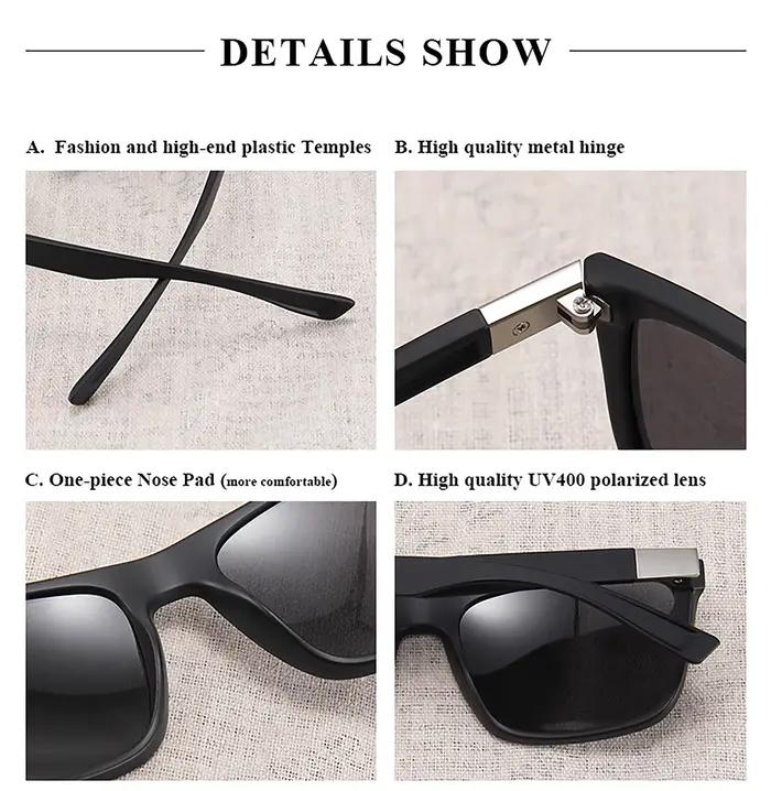 Lunettes de soleil polarisées vintage carrées pour hommes et femmes, idéales pour la conduite, la pê