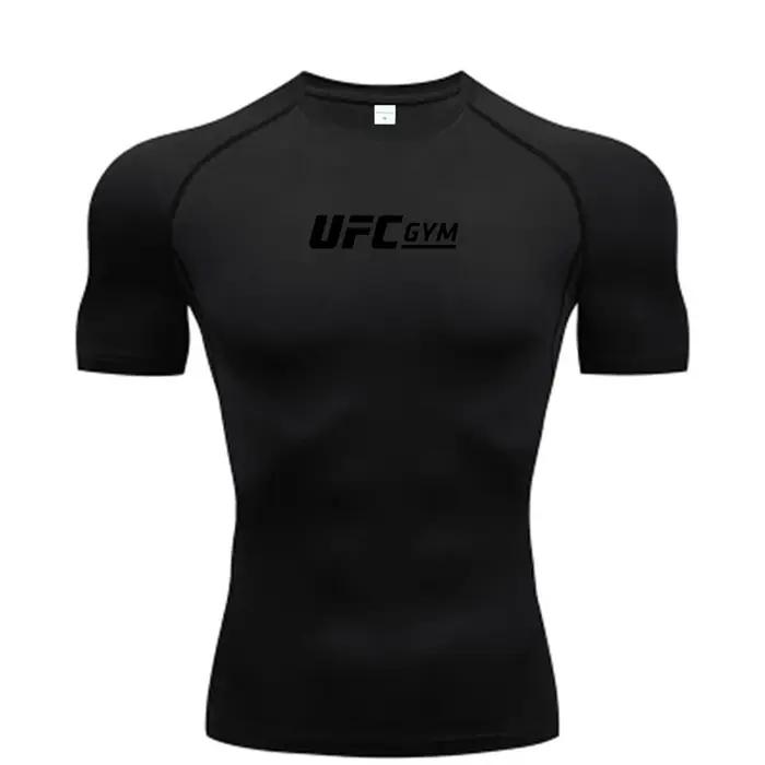 T-shirt de compression pour homme, séchage rapide, manches courtes, été, fitness, course à pied, hau