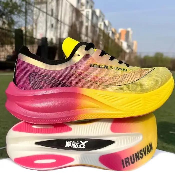 Chaussures de course à pied professionnelles en carbone et nylon IRUNSVAN pour homme, légères, rebon